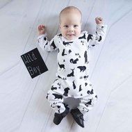 Clothes Set ,BeautyVan Newborn Infant Clothes Baby Boy Girl Tops Animals Print Romper Outfits Jumpsuit (24M, White) N3