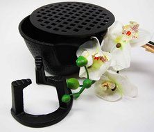 Japanese Cast Iron Tetsubin Teapot Tea Light Candle Warmer Base Riser 6" Diameter