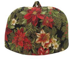 Traditional English Dome Tea Cozie Fully Lined (Holiday Elegance Ruby) N7