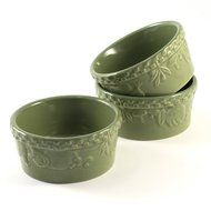 Signature Home Green Stoneware Ramekin Set 3 Piece Set