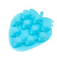 KeeSilic Silicone Ice Tray 10 Cavity Strawberry Blue N2