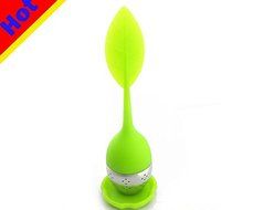 1PCS New Silicone Stainless steel Tea Leaf Strainer Herbal Spice Infuser Tea Filter N4
