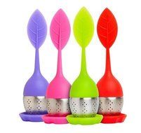Tongzuo Silicone Loose Leaf Tea Infuser Strainer with Resting Coaster (Red, Blue, Green and Pink Optional) (2,... N26