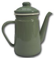Traditional style vintage enamel coffee pot
