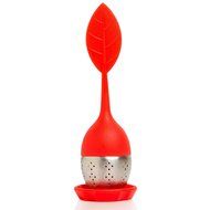 Set of 1 Tea Infuser Leaf Strainer Handle with Steel Ball Silicone Leaf Lid (Green) By Xcellent Global N6