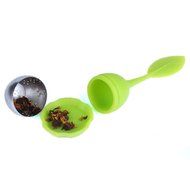 WICOO Silicone &amp; Stainless Leaf Tea Strainer Teaspoon Infuser Ball Spice Filter (red) N19