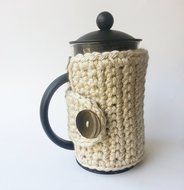 Handmade French Press Cozy Coffee Press Cozy Linen N3