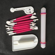 11 Pcs Sugarcraft Cake Mold Decorating Fondant Plunger Cutters Tools Mould (HotPink ) N4