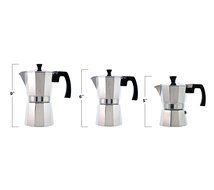 GROSCHE Milano Moka Stovetop Espresso Coffee Maker with Italian Safety Valve and Protection Handle, Black, 3 cup N16