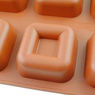 iClover Quality 8-Cavity square cake Mold Pudding Pan and Muffin Cup Liner Bakeware and Baking Pan-Vermeil N2