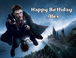 Harry Potter Hogwarts Edible Image Photo Cake Topper Sheet Personalized Custom Customized Birthday - 1/4 Sheet... N3