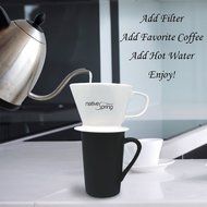 Native Spring Ceramic Coffee Pour Over Dripper Single Serve Gift Pack Includes Melitta Filters N7