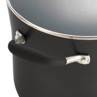 Anolon Advanced Hard Anodized Nonstick 5-1/2-Quart Covered Braiser with Rack. Gray N6