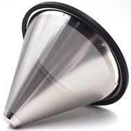 YC-Houseware Pour Over Coffee Filter Tiny Holes Stainless Steel Cone Coffee Dripper Fits Various Pot, Cups, Mugs N4