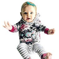 Clothes Set ,BeautyVan Kid Floral Baby Girls Long Sleeve T-shirt+Pants Outfits 2PCS Hooded Clothes Set (80, Purple) N3