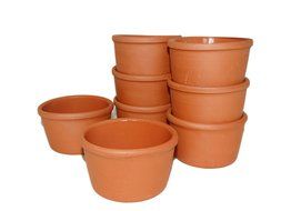 8 pcs Handmade Natural Earthenware 3.9 inch Ramekins
