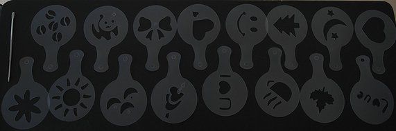 16 pcs Cappuccino Templates and Coffee Art Pen N2