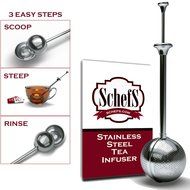 Schefs Premium Tea Infuser - Light Weight Stainless Steel - Large Capacity Ball with Long Spoon Handle - New Strainer... N2