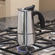 Primula 6-Cup Espresso Maker &ndash; Finely Crafted Stainless Steel &ndash; Stay-Cool Silicone Handle and a Flip Top Lid &ndash;... N8