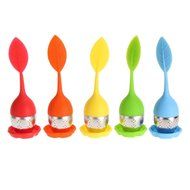 5 Color Sweet Leaf Silicone Tea Infuser Strainer Drop Tray Tea Tools Tea Balls N4