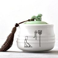 XDOBO L Ceramic Tea Tin Dry Goods Seal Pot Tea Storage Container Sealed Can Tea Accessories (D) N4