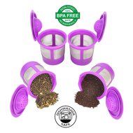 Delibru 4Pack Reusable K-Cups Refillable universal KCup for Keurig 2.0 &amp; 1.0 Machines. Reusable kcup, k cup reusable... N2