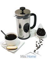 [1 Liter, 34 Oz] Gourmet Stainless Steel French Press Coffee Maker Tea Maker, Coffee Press (Chrome) N4