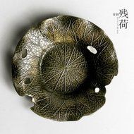 CCWY Large hand-carved hammer Tin coaster copper art coaster Cup pot holding saucer Taiwan tea zero allocation... N13