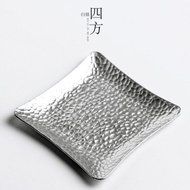 CCWY Large hand-carved hammer Tin coaster copper art coaster Cup pot holding saucer Taiwan tea zero allocation... N14