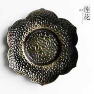 CCWY Large hand-carved hammer Tin coaster copper art coaster Cup pot holding saucer Taiwan tea zero allocation... N15