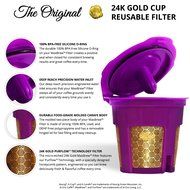 MaxBrew 24K GOLD K-Cup Reusable Filter for Keurig 2.0/1.0 Small Single K-Cup N2