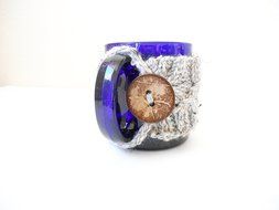 Knit Coffee Mug Cozy, Cup Sleeve, Mug Sweater N7