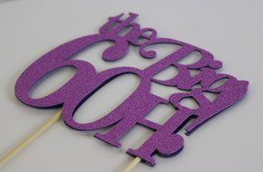 All About Details Purple The Big 6OH! Cake Topper N3