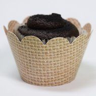 Mini Burlap Cupcake Wrappers, Rustic Country Wedding Decorations, Confetti Couture Party Supplies, 24 Wraps N8