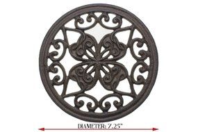 Cast Iron Trivet | Round with Vintage Pattern | Decorative Cast Iron Trivet For Kitchen Or Dining Table | 7.7... N15