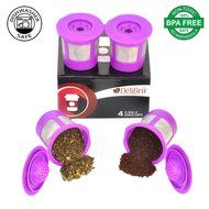Delibru 4Pack Reusable K-Cups Refillable universal KCup for Keurig 2.0 &amp; 1.0 Machines. Reusable kcup, k cup reusable... N4