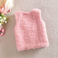 Laimeng,Kid Baby Infant Girls Lace Sweet Winter Waistcoat Thick Warm Tops Vest Clothes (100, Pink) N4
