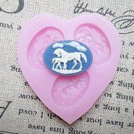Y&amp;XL&amp;H Three Holes Horse Silicone Mold Fondant Molds Sugar Craft Tools Resin flowers Mould Molds For Cakes
