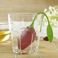 Cute Fashion Strawberry Silicone Herbal Spices Leaf Tea Infuser Strainer N8