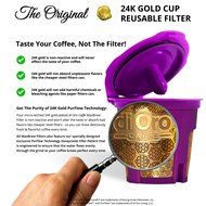 MaxBrew 24K GOLD K-Cup Reusable Filter for Keurig 2.0/1.0 Small Single K-Cup N4