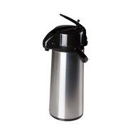 FortheChef's 2.5 L Stainless Steel Lever Top Airpot, Glass-Lined