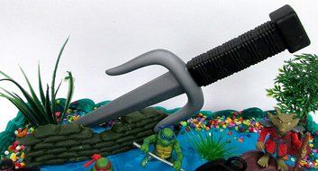 Teenage Mutant Ninja Turtles 17 Piece Birthday Cake Topper Set Featuring Sensei Splinter, Donatello, Leonardo,... N8