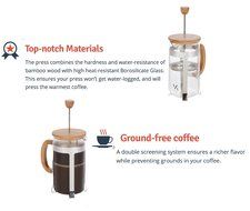 Urban Galley French Press Coffee Espresso Tea Maker (3 Cup / 350ml/ 12oz) with Stainless Steel Plunger, Pyrex... N7