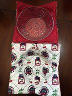 Cherry, gift handmade, Hot Cold Bowl Cozy,Microwave Bowl Cozie,Fabric Trivet, Hot pad, Pot Holder,Cotton Fabric...