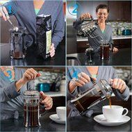 Divlor Stainless Steel Borosilicate Glass 8 Cups French Press Coffee Maker with Clip Spoon and 2 Bonus Filters... N5