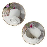 Premium Quality Ceramic Pour Over Coffee Dripper in White (3 Holes on Base)