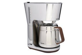 KRUPS KT600 Silver Art Collection Thermal Carafe Coffee Maker with Chrome Stainless Steel Housing, 10-Cup, Silver N4