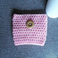 Crochet Travel Mug Sleeve in Pink N2