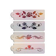 Sher Rose Design2# Wedding Cake Stencil Set,Plastic Cake Side Stencil Stencil,Fondant Cake Tools,Cake Supplies N2
