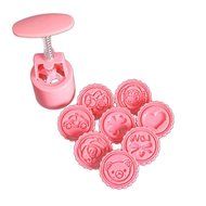 StarSide Circular Traditional Hand Press Moon Cake Cookie Mold Mid-autumn Festival DIY Decoration Rose Pink 8... N4